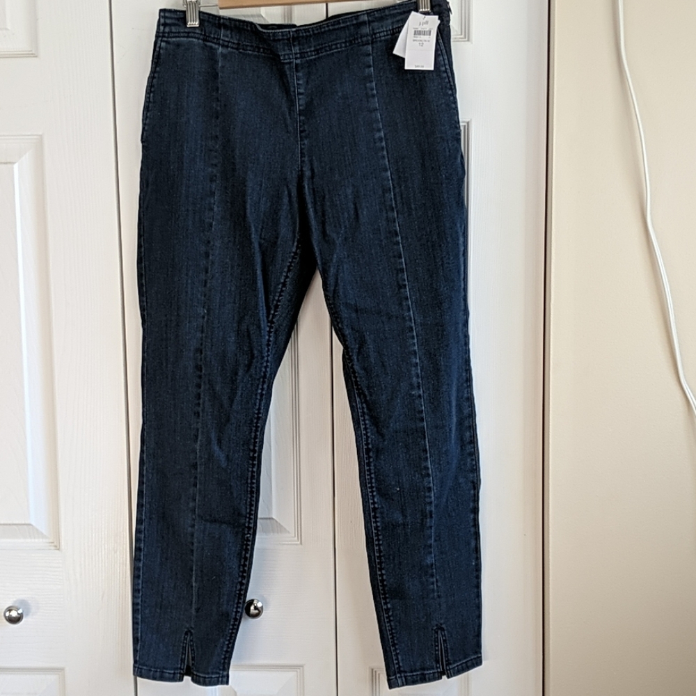 J. Jill front slit ankle denim jeans size 12